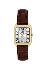 PLATIN KADIN DERİ KORDON  KOL  SAATİ