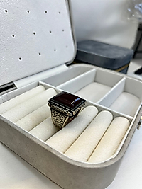 925 AYAR AKİK GÜMÜŞ TAŞLI ERKEK YÜZÜK