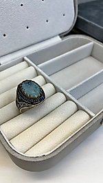 925 AYAR TURMALİN TAŞLI GÜMÜŞ YÜZÜK