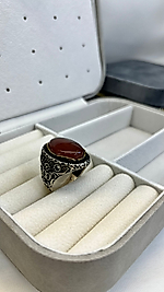 925 AYAR AKİK GÜMÜŞ ERKEK YÜZÜK