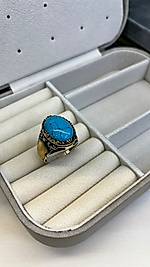 925 AYAR GÜMÜŞ FİRUZE TAŞLI YÜZÜK