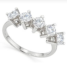 925 AYAR GÜMÜŞ BEŞ TAŞ YÜZZÜK