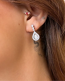 Gümüş Detaylı İnci  Küpe