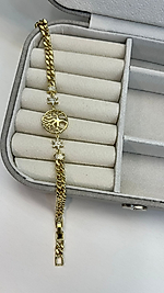 14K ALTIN KAPLAMA HAYAT AĞACI ÇELİK BİLEKLİK