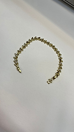 14K ALTIN KAPLAMA V MODEL ÇELİK BİLEKLİK