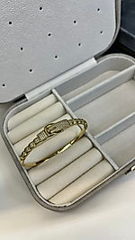 14K ALTIN KAPLAMA ÇELİK KELEPÇE BİLEKLİK