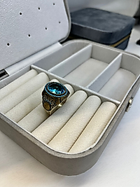 925 AYAR TURMALİN TAŞLI GÜMÜŞ YÜZÜK