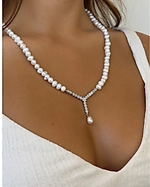 Gümüş Detaylı İnci Kolye